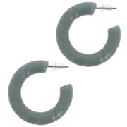 Pendientes de aro trenzado 31 mm en resina opaca - Celadon x2