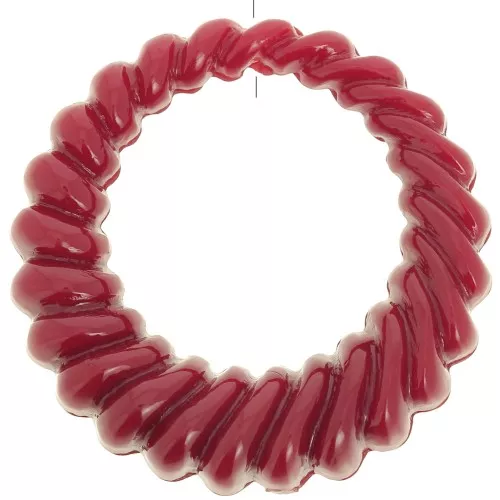 Colgante redondo hueco retorcido 29 mm resina opaca - Burdeos x1