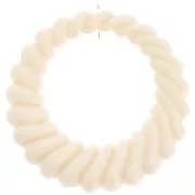 Colgante redondo hueco trenzado de resina opaca 29 mm - Crudo x1