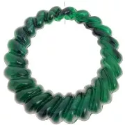 Colgante redondo hueco retorcido de resina opaca 29 mm - Verde oscuro jaspeado x1