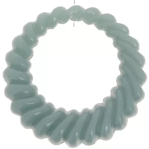 Colgante redondo hueco retorcido 29 mm resina opaca - Celadon x1
