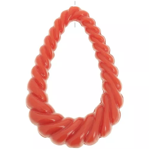 Colgante gota hueca retorcida 36x24,5 mm en resina opaca - Terracota x1