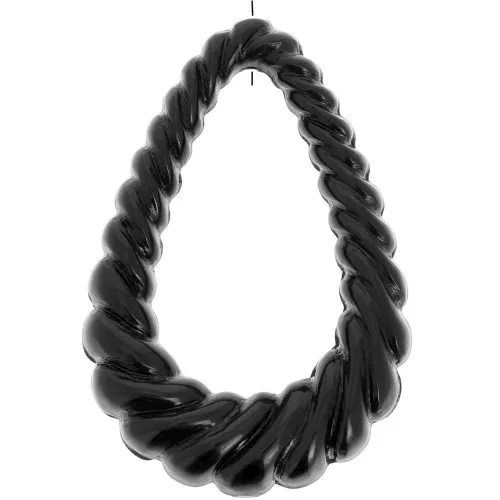 Colgante gota hueca retorcida 36x24,5 mm en resina opaca - Negro x1