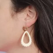 Colgante gota hueca retorcida 36x24,5 mm en resina opaca - Negro x1