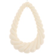 Colgante gota hueca retorcida 36x24,5 mm en resina opaca - Crudo x1