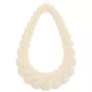 Colgante gota hueca retorcida 36x24,5 mm en resina opaca - Crudo x1