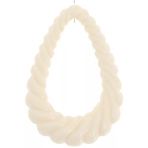 Colgante gota hueca retorcida 36x24,5 mm en resina opaca - Crudo x1
