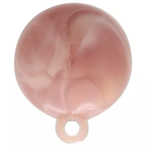 Cabujón redondo de resina opaca 15 mm con anillo cerrado - Rosa viejo jaspeado x1