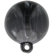 Cabujón redondo de resina opaca 15 mm con anillo cerrado - Negro jaspeado - Blanco x1|raw }}