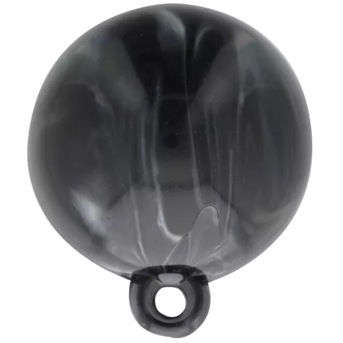 Cabujón redondo de resina opaca 15 mm con anillo cerrado - Negro jaspeado - Blanco x1