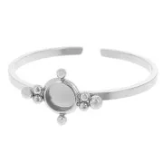 Anillo fino ajustable T59 a T64 con espárrago de 4 mm y bolas pequeñas - acero inoxidable 304