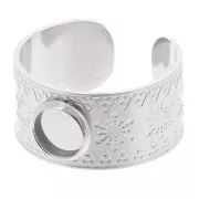 Anillo ancho ajustable T.51 a T.58 - cabujón de 6 mm - acero inoxidable 316L