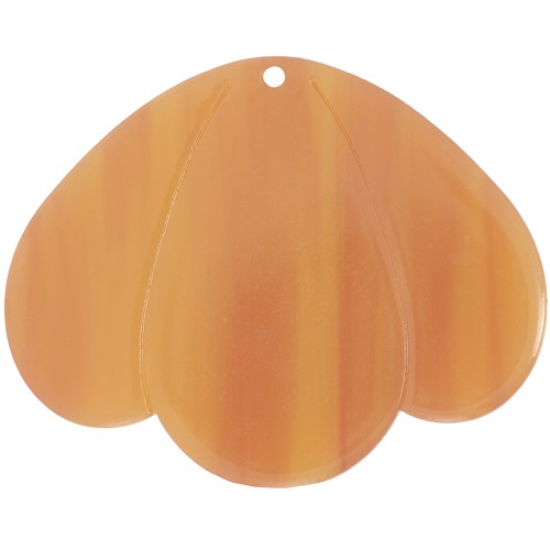 Colgante 3 pétalos 36x45 mm en acetato transparente - Mármol Naranja x1