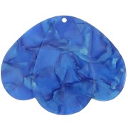 Colgante 3 pétalos 36x45 mm acetato transparente - Perla Azul Real x1|raw }}
