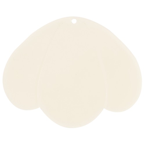 Colgante 3 pétalos 36x45 mm en acetato opaco - Crudo x1