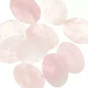 Cabujón oval plano 18x13 mm gema - Cuarzo Rosa x1