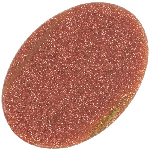 Cabujón oval plano 18x13 mm Piedra de oro - imitación piedra solar x1