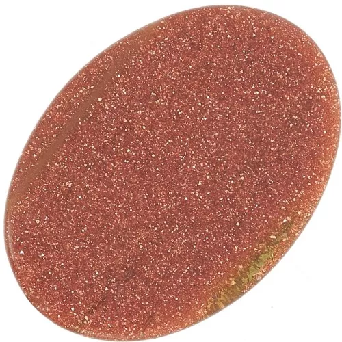 Cabujón oval plano 18x13 mm Piedra de oro - imitación piedra solar x1