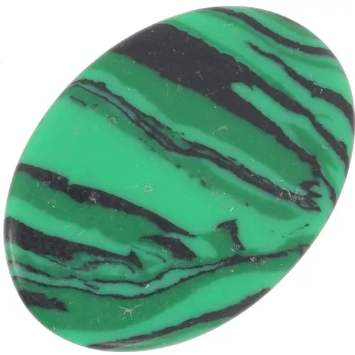 Cabujón oval plano 18x13 mm imitación piedra preciosa - Malaquita x1