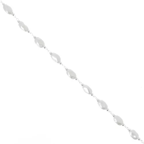 Cadena de abalorios 5 mm - Perlas de agua dulce de imitación irregulares x50cm