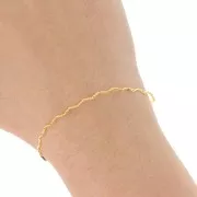 Cadena de malla ondulada Paloma - zigzag - 0,8 mm - Dorado x1m