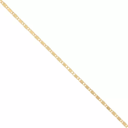 Cadena de fantasía azul marino con flores estriadas - 2,5 mm - Dorado x50cm