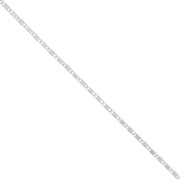 Cadena de fantasía azul marino con flores estriadas - 2,5 mm - Plateado x50cm|raw }}