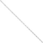 Cadena de fantasía azul marino con flores estriadas - 2,5 mm - Plateado x50cm