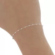 Cadena con cuentas redondas de 2 mm - Plata x50cm