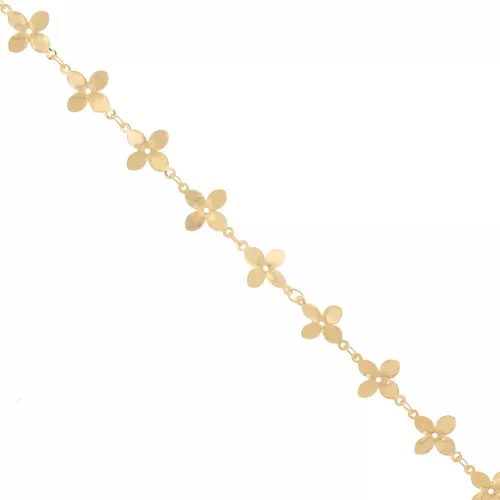 Cadena de flores de fantasía - 11 mm - Dorado x 50cm
