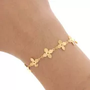 Cadena de flores de fantasía - 11 mm - Dorado x 50cm