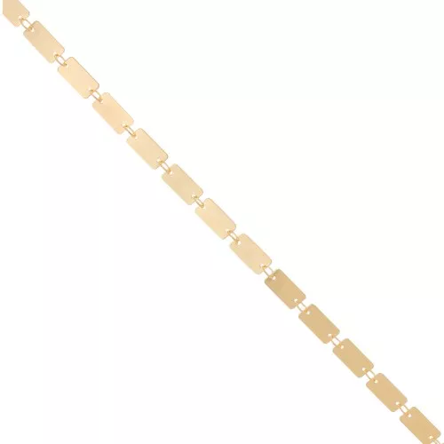Cadena rectángulo fantasía - 9x5 mm - Dorado x 50cm
