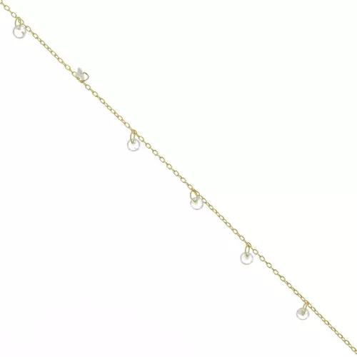 Cadena de 1,3 mm con colgantes de óxido de circonio de 4 mm - Dorado x 50cm