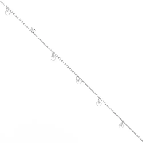 Cadena de 1,3 mm con colgantes de circonita de 4 mm - Plateado x 50 cm