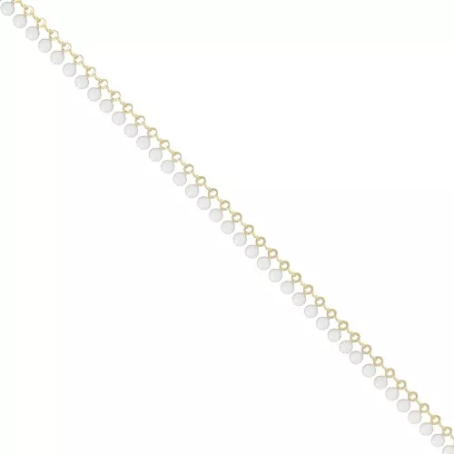 Cadena con colgantes de resina epoxi 6 mm - Dorado - Blanco x 50cm