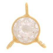 Intrepieza redondo de óxido de circonio de 3 anillos 6 mm Dorado fino - Cristal x1|raw }}