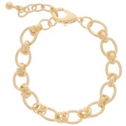 Pulsera Ovalada de Malla Grande de 10mm - Dorado x 19cm