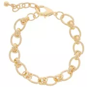 Pulsera Ovalada de Malla Grande de 10mm - Dorado x 19cm