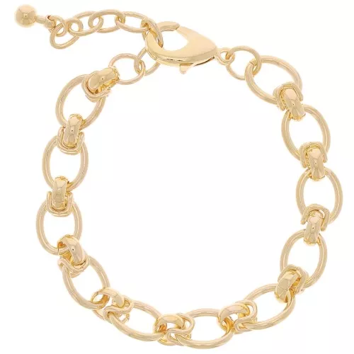 Pulsera Ovalada de Malla Grande de 10mm - Dorado x 19cm
