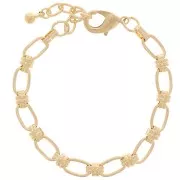 Pulsera Malla Grande 7.5 mm Fancy - Dorado x 19cm