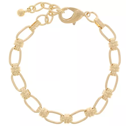 Pulsera Malla Grande 7.5 mm Fancy - Dorado x 19cm