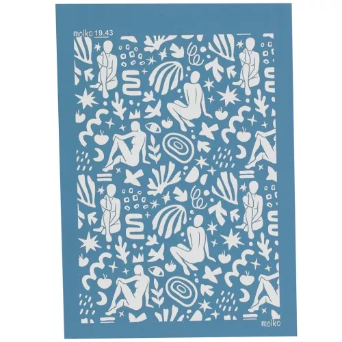 Silk Screen Moiko para arcilla polimérica 74x105 mm - Siluetas patrón 19.43 x1