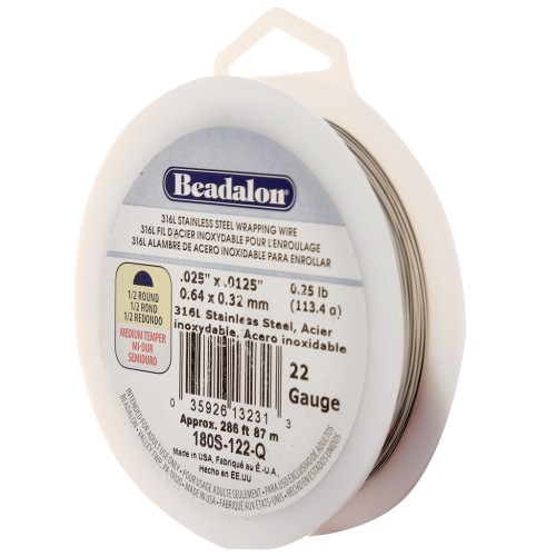 Alambre semicircular 0,64 mm - Acero inoxidable 316L x87m