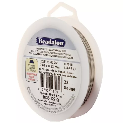 Alambre semicircular 0,64 mm - Acero inoxidable 316L x87m
