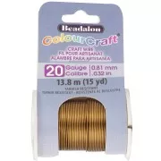 Alambre de cobre redondo ColourCraft Wire 0,81 mm - Bronce anti-brillo x13,8m