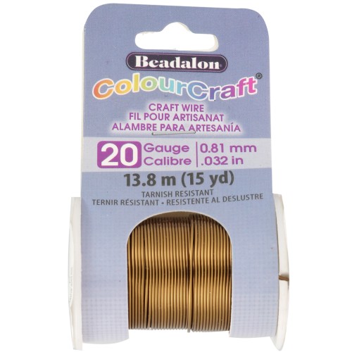 Alambre de cobre redondo ColourCraft Wire 0,81 mm - Bronce anti-brillo x13,8m