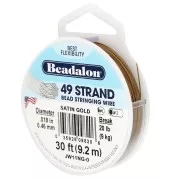 Alambre 49 hebras 0,46 mm - Beadalon - Acero inoxidable - Dorado satinado x9,2m