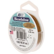 Alambre Cableado 49 hebras 0,46 mm - Beadalon - Acero inoxidable - Dorado satinado x31m|raw }}
