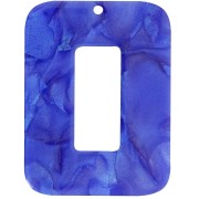 Colgante rectangular de acetato transparente 40x30 mm - Perla azul real x1|raw }}