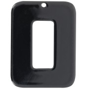 Colgante rectangular de acetato 40x30 mm - Negro x1